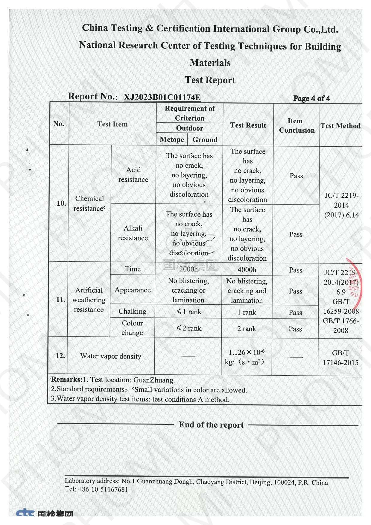 MCM Industry Standard Test Report — Page 5 of 5 document preview