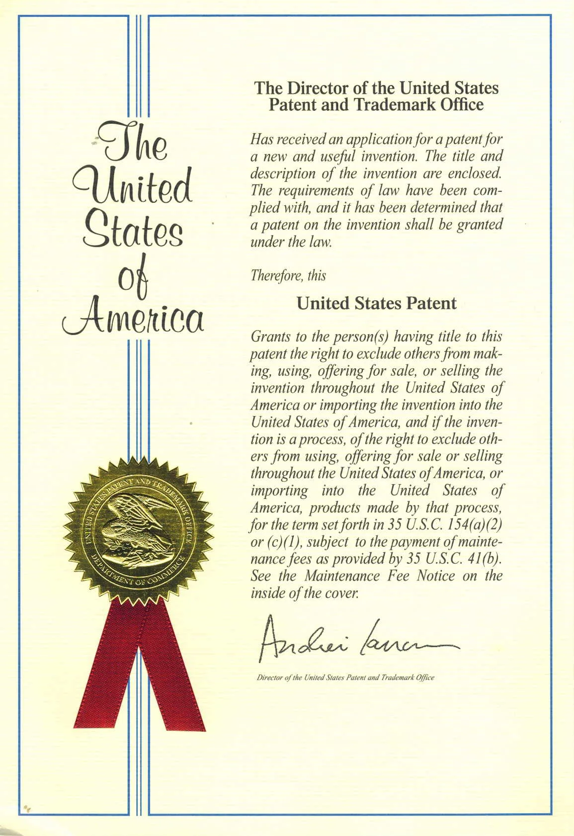 U.S. Patent 2 document preview